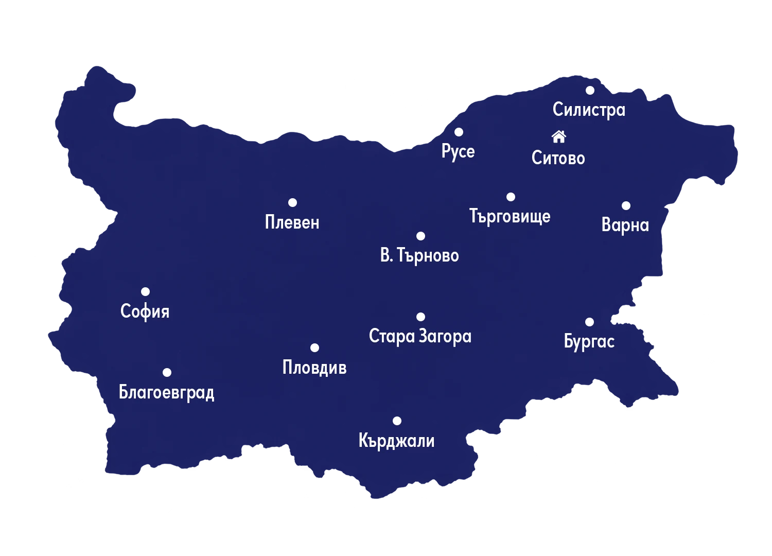 Die Produkte der Molkerei Sitovo erwarten Sie in Partnergeschäften in ganz Bulgarien. Sehen Sie sich die Karte an und finden Sie das nächstgelegene Geschäft.